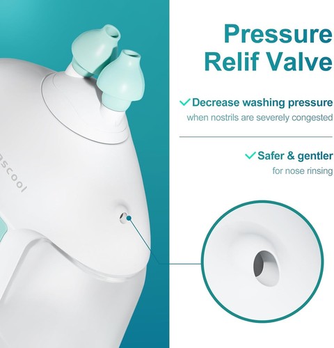 Electric Nasal Irrigation System - 50 Salt Packets & Dual Modes for Relief - Picture 10 of 11