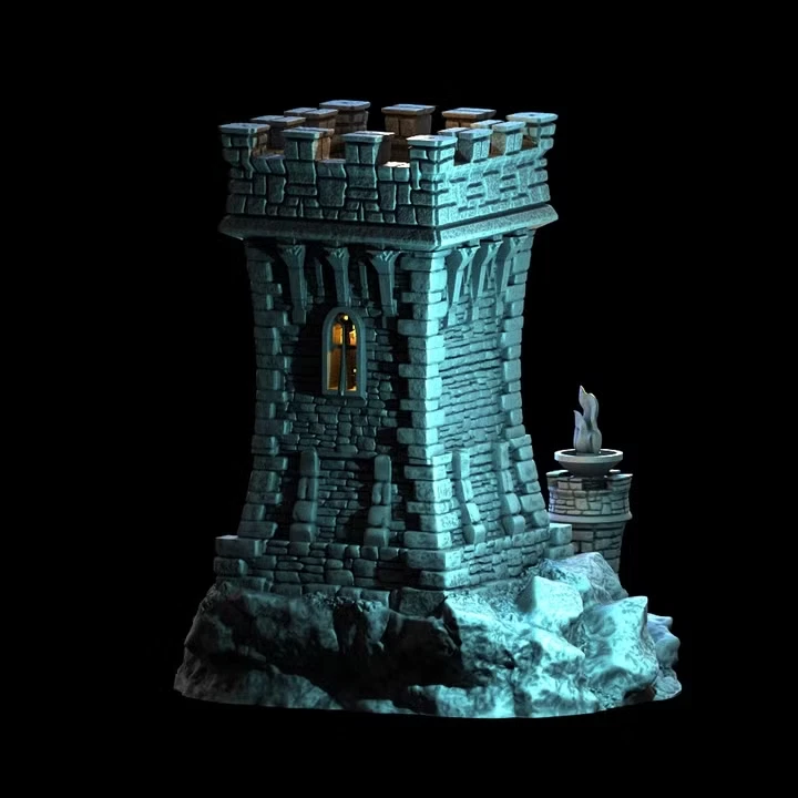 Tabletop Gelände Gebäude Mysteriöser Fantasy Turm Unbemalt 28mm