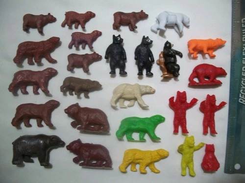 25 RARE MARX MPC LIDO WILD ANIMAL WOODLAND BEARS 1/32 54MM 60MM PLAYSET