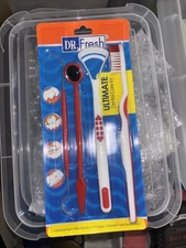 Travel Dental Oral Care Kit Pick Mirror, Tongue Brush, Toothbrush FAMILY PACK