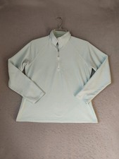 Eddie Bauer Womens Sweatshirt Large Blue Fleece 1/4 Zip Long Sleeve Solid Casual