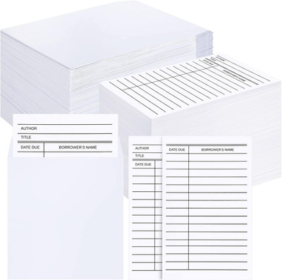 500 Pcs Library Card Pockets Book Pockets Self Adhesive Due Date Cards for Book