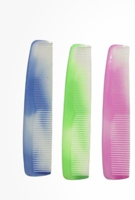 3 X Mixed Colors Hair/Beard Combs/light Weight/Washable