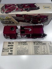 1970 Hess Fire Truck Pumper W Box Battery Card Insert Hoses Ladders Not Working