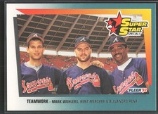 1992 Fleer #700 Teamwork (Mark Wohlers / Kent Mercker / Alejandro Pena)