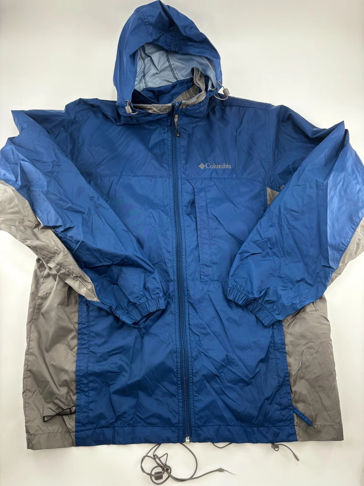 Columbia Sportswear Mens Medium Blue Jacket Full Zip Hooded Shell Gorpcore