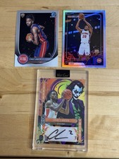 Chaz Lanier Rookie Lot Auto RC Bowman Chrome NBA Pistons Joker SSP RARE 1/1
