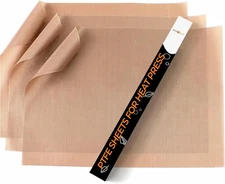 PTFE Sheets for Heat Press - 3 Pack Non Stick PTFE Polytetrafluoroethylene Sheet