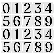 YEAJON 3 Inch Curb Stencil Kit 0-9 Address Number Stencils, 20Pcs Reusable 14...
