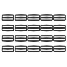 20 Pack Plastic Slide Buckle 2 Inch 51mm Tri-Glide Slider Black