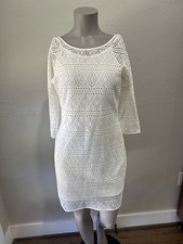 Women’s Express White Dress With Sleeves Size Medium