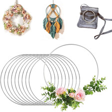 Metallringe zum Basteln 10cm, 10 Stück Dekoringe zum Hängen Silber, Bastelringe 