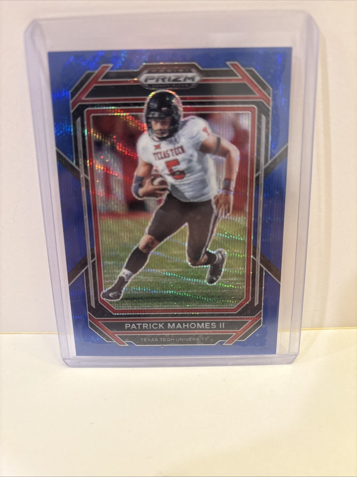 2023 Prizm Draft Picks Blue Wave #81 Patrick Mahomes #072/249