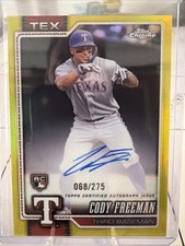 Cody Freeman Chrome 2026 Yellow Refractor /275 Auto