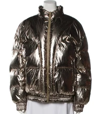 NWT Women's ISABEL MARANT ETOILE 'Kristen' Metallic Bronze Puffer Jacket Size 40