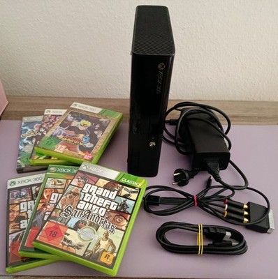 Xbox 360 E 250GB | Funktionsfähig | + 6 Spiele (GTA V/IV/SA + Naruto) | Konvolut