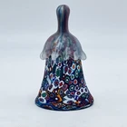 Murano Millefiori Satin  Art Glass Bell No  Clapper Multicolored Vintage 4.5”