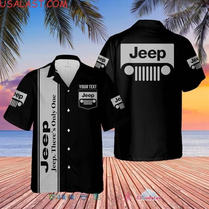 Theres Only One Jeep Black Grey Custom Name Hawaiian Shirts