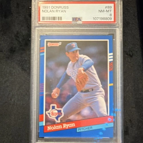 Donruss 1991 Nolan Ryan #89 Texas Rangers PSA 8 Right Border White Stripes