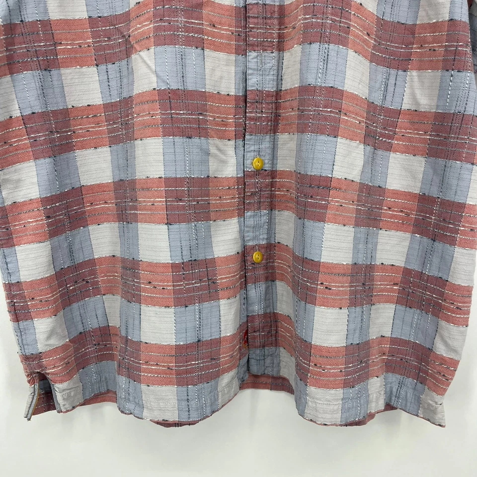 Tommy Bahama Short Sleeve Button Shirt Men's 2XL Gray Red Silk Linen Island Mode - Image 3 of 4