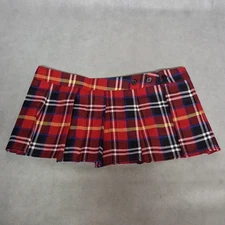 iEFiEL Red Plaid Micro Mini Skirt One Size NWT