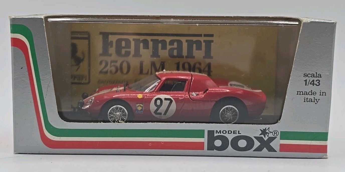 Box Model 1/43 Scale Diecast 8457 Ferrari 250 LM #27 Le Mans 1965 Red Boxed