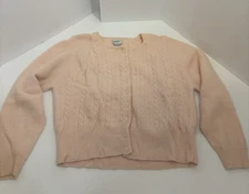 Vintage Jacqueline Ferrar Angora Wool Pink Cardigan -XL