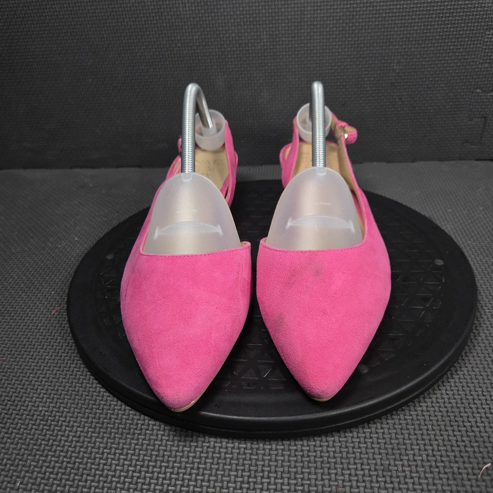Туфли женские Naturalizer размер 11 розовые банки слинги замшевые на блочном каблуке заостренные - Изображение 2 из 4