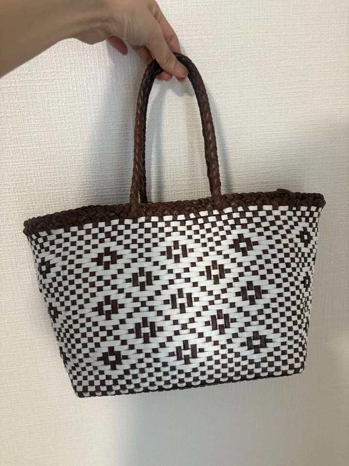 Mini Bolso de Mano Dragon Diffusion Cuero Malla Marrón Oscuro Blanco Usado Como Nuevo Foto 4 de 4