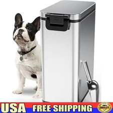 Airtight Pet Food Storage Container Stainless Steel Rodent Proof Stackable Bin