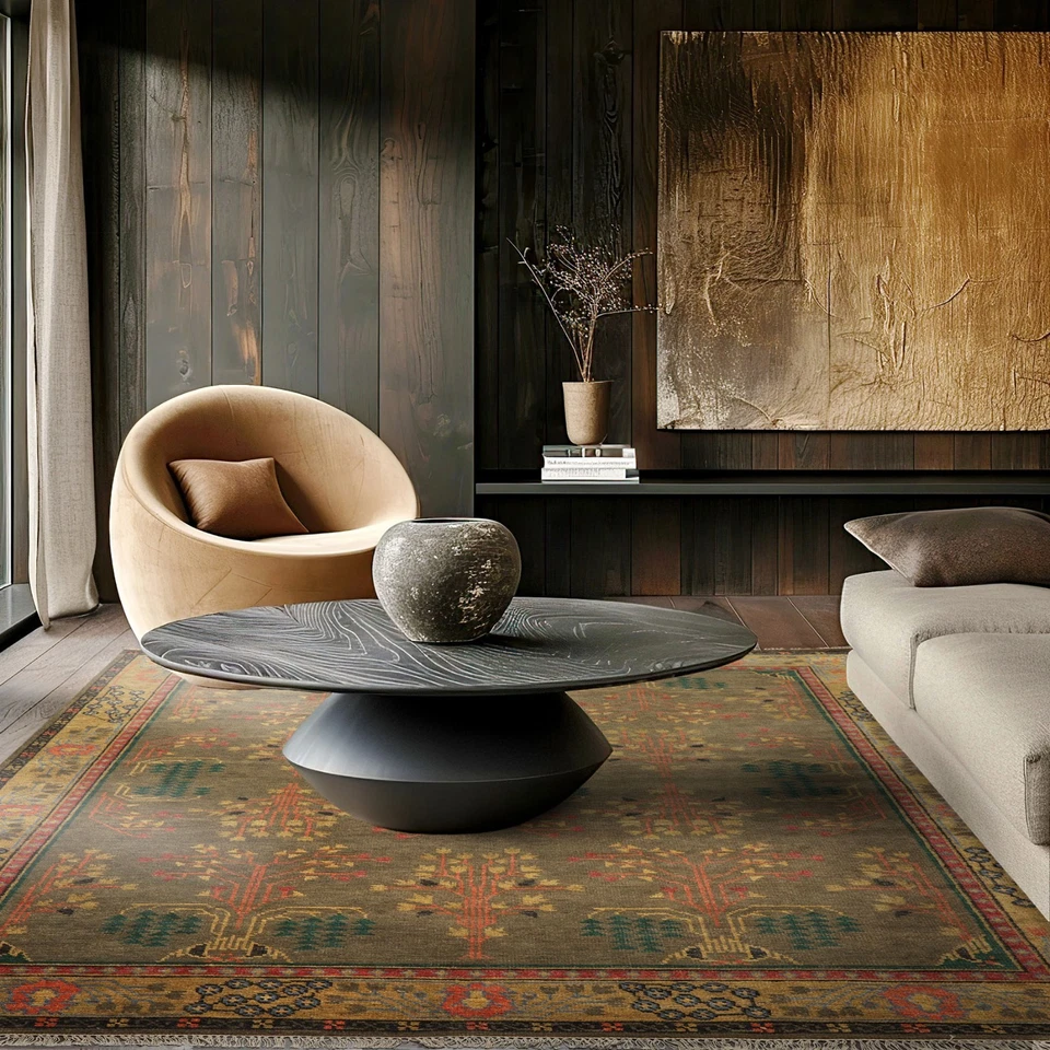 Alfombra de lana Donegal LoomBloom Multi Tamaño Verde Anudada a Mano Artes y Manualidades Foto 2 de 4