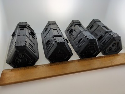 4 sci fi containers #2 28mm terrain FAST SHIP|Alternate Wargaming Miniature
