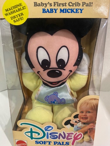 NUEVO juguete de cuna vintage Mattel Disney Soft Pals Mickey & Minnie Mouse 1990 nuevo en caja - Imagen 5 de 10