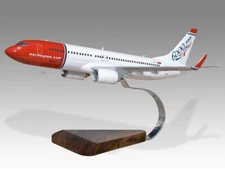 Boeing 737-800 Norwegian Air Shuttle 6000th Desk Wood Airplane Model Small 1/130