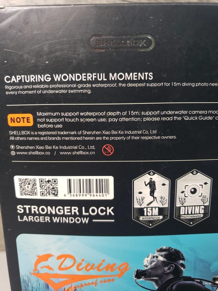 SHELLBOX Pro Buceo Impermeable Estuche Cubierta para iPhone 13 12 11 Pro Max Samsung LG Foto 2 de 4