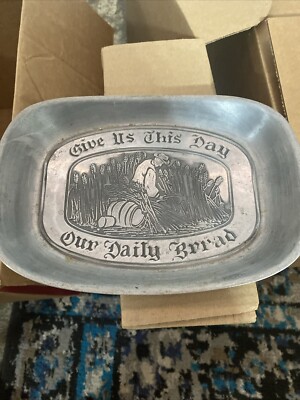 EALES 1779 Bread Tray Plate Metalware Pewter Give Us This Day Prayer