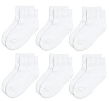 Big Boys' Seamless-Toe Quarter Athletic Socks Pack of 6 6-7.5X-Small A1172-Wh...