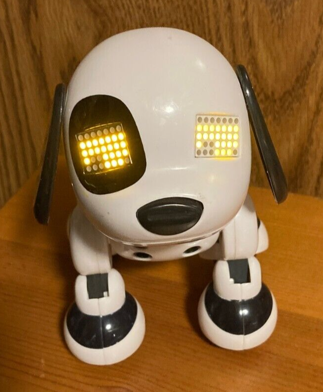 Zoomer Spin Master Dalmatian Dog Robot Puppy Toy Black White for