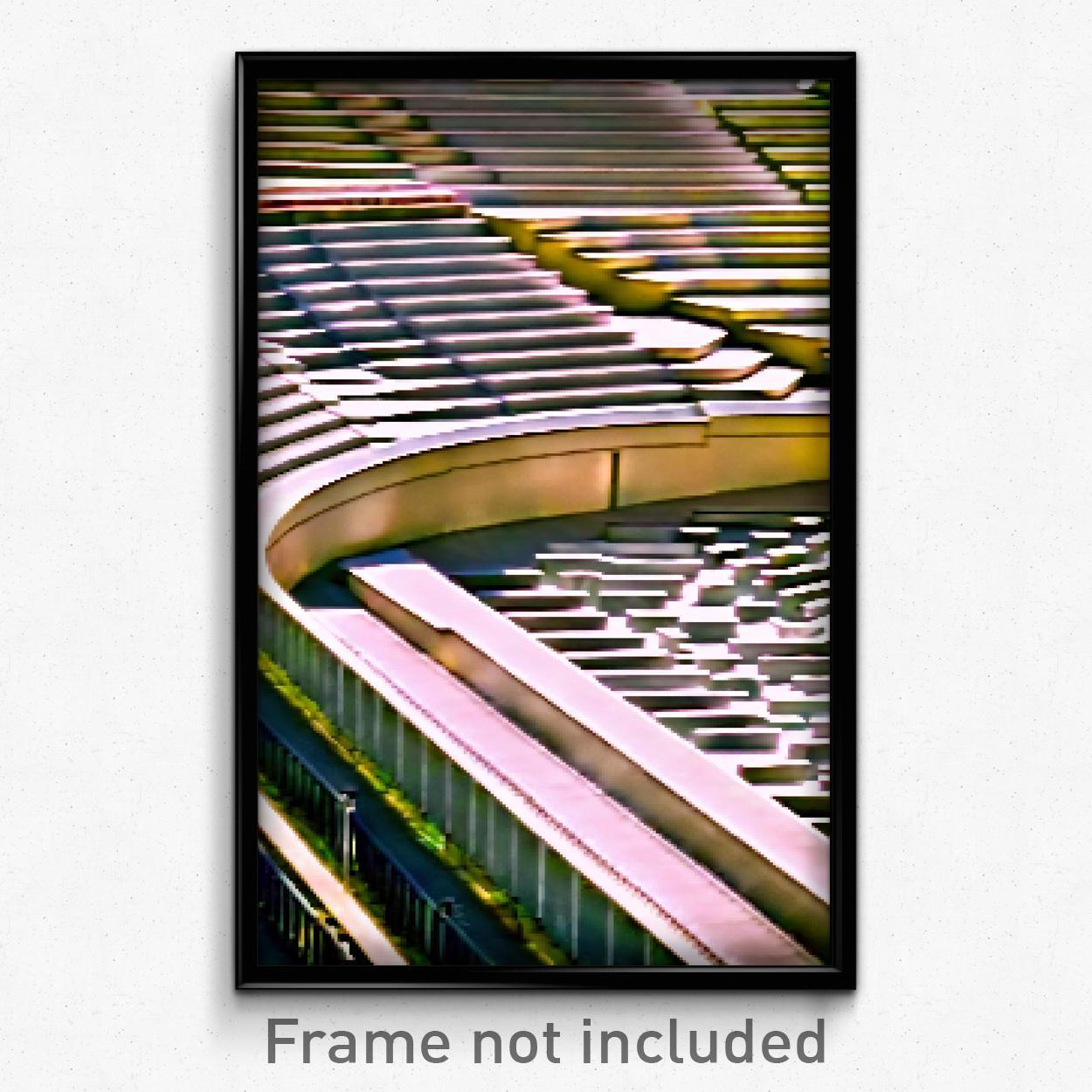 8-Bit Psychedelic Pixel Art Amphitheatre Poster - Trippy Video Game Print  