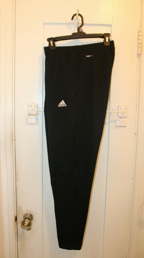 ADIDAS Sereno 11 Training Pants Men's Small Black Climalite Soccer Zip Ankle