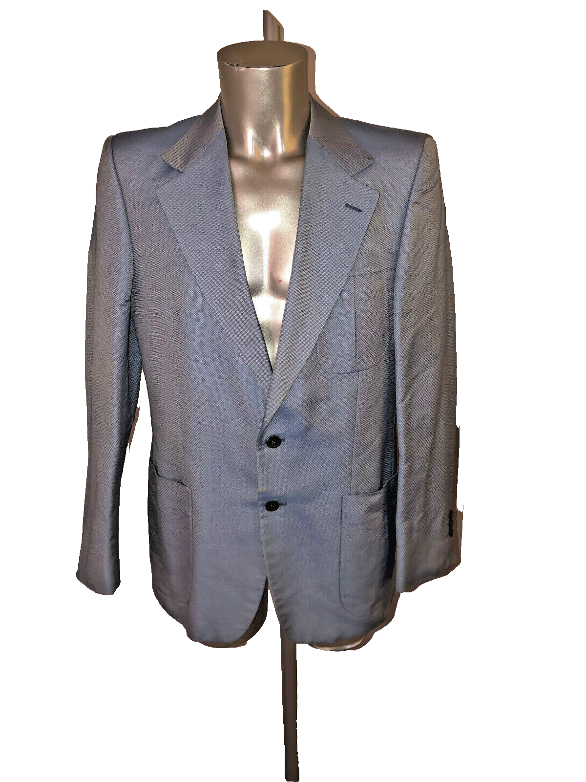 Chic Giacca Seta Cotone Caviar Blu yves saint laurent Taglia 52R (L)