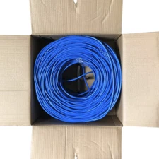 Cat6 1000Ft Cable 23AWG Solid UTP Ethernet Wire Network Bulk LAN CCA Cable, Blue