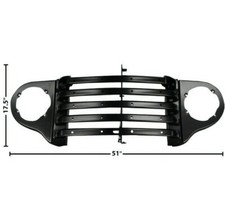 1948 1949 1950 Ford Truck Grille Panel Black Steel Wbarcrank Holelight Bezel