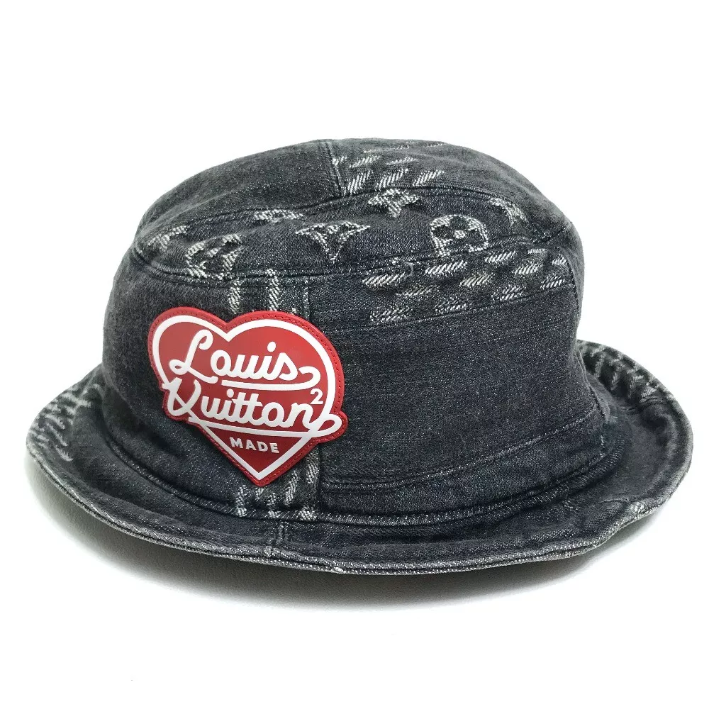 LOUIS VUITTON MP3244 Bonnet Denim LV MADE HUMANMADE NIGO Hat cotton Black  White