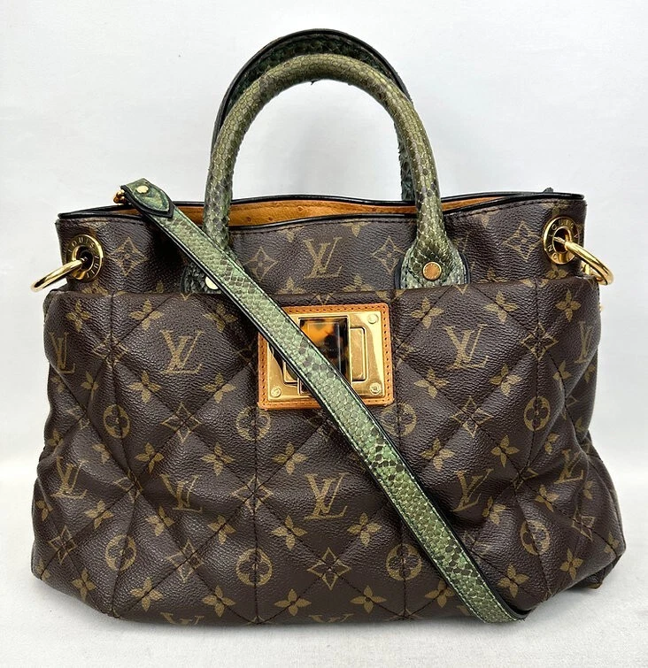 LOUIS VUITTON Monogram Etoile Exotique Tote MM N90312 Green Python  