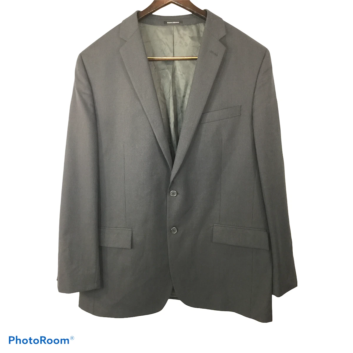 EGARA Men s 46L Slim Fit Gray Wool Sport Coat Suit Jacket Blazer