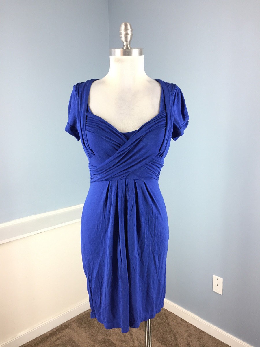 BCBG Maxazria Royal Blue dress XS A Line Stretch dress Cap Sleeve * | eBay