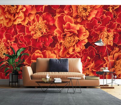 3D Rot Blumen M2040 Tapete Wandbild Selbstklebend Abnehmbare Aufkleber Romy