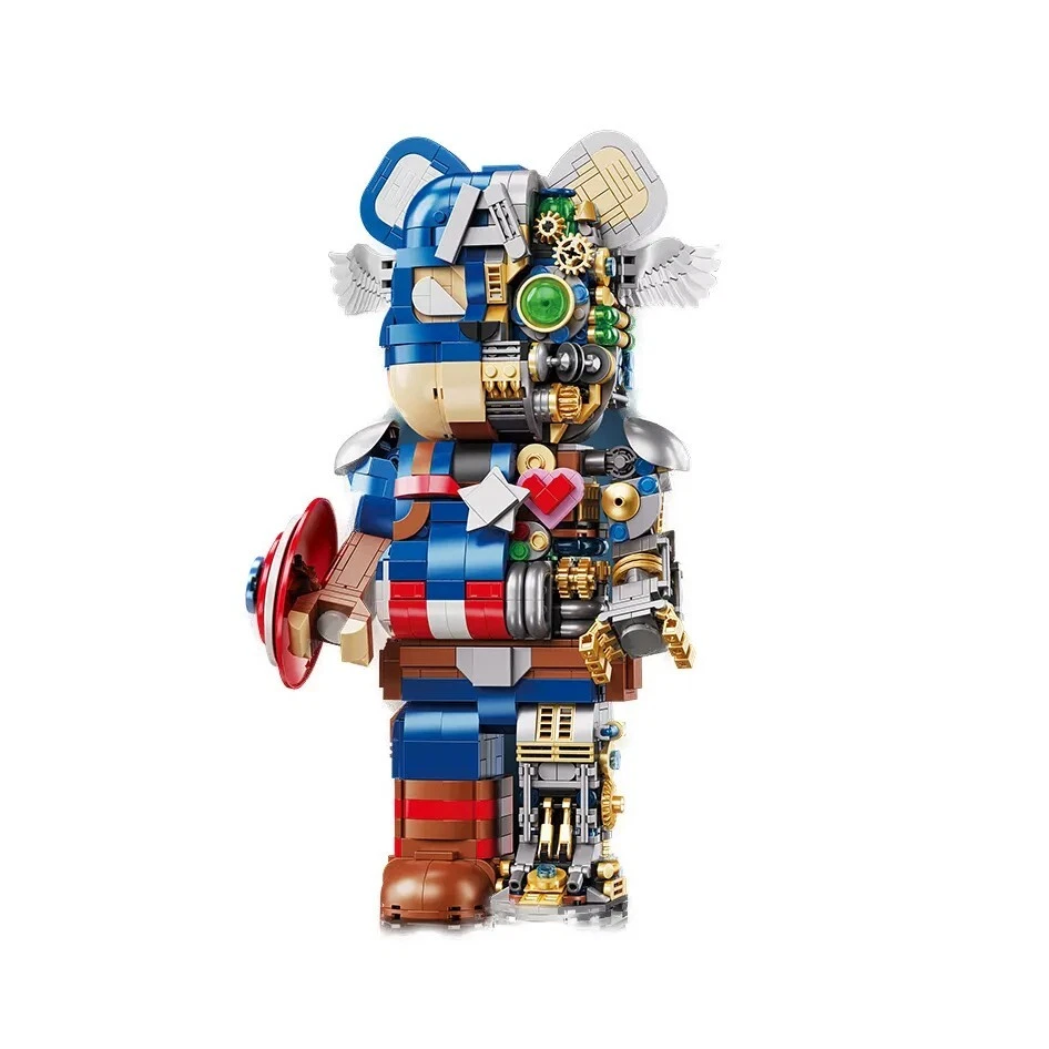Captain America Marvel Building Blocks Robot national Building Kit day - Image 4 of 4