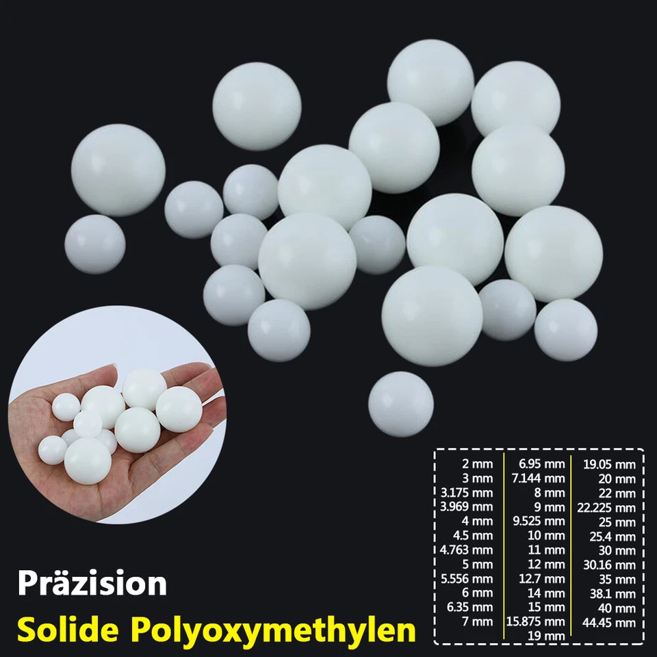 2-45mm Präzision Solide POM Plastik Kugeln Kunststoff kugel Polyoxymethylen Ball - Bild 1 von 4